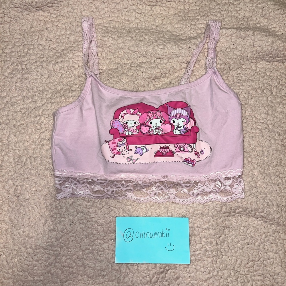 Sanrio My Melody and Kuromi Pink Crop Top